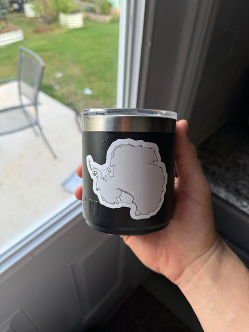 Antarctica Continent Sticker – 3” × 3” Die-Cut Vinyl