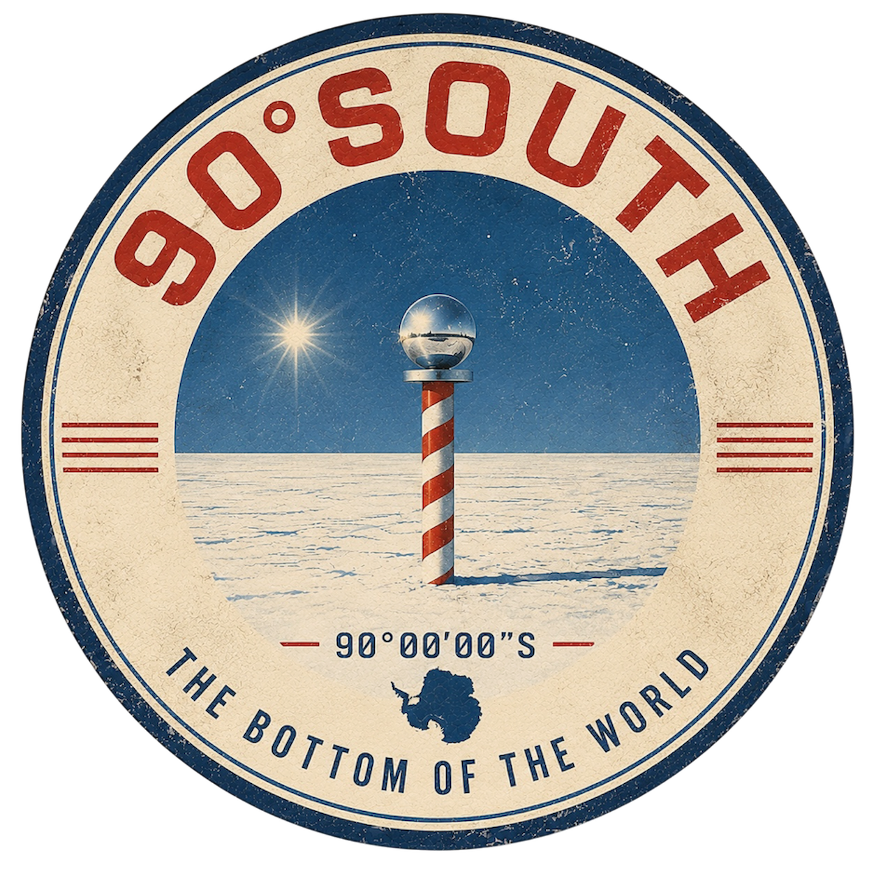 Vintage 90° South Premium 3" Vinyl Sticker (COMING SOON!)