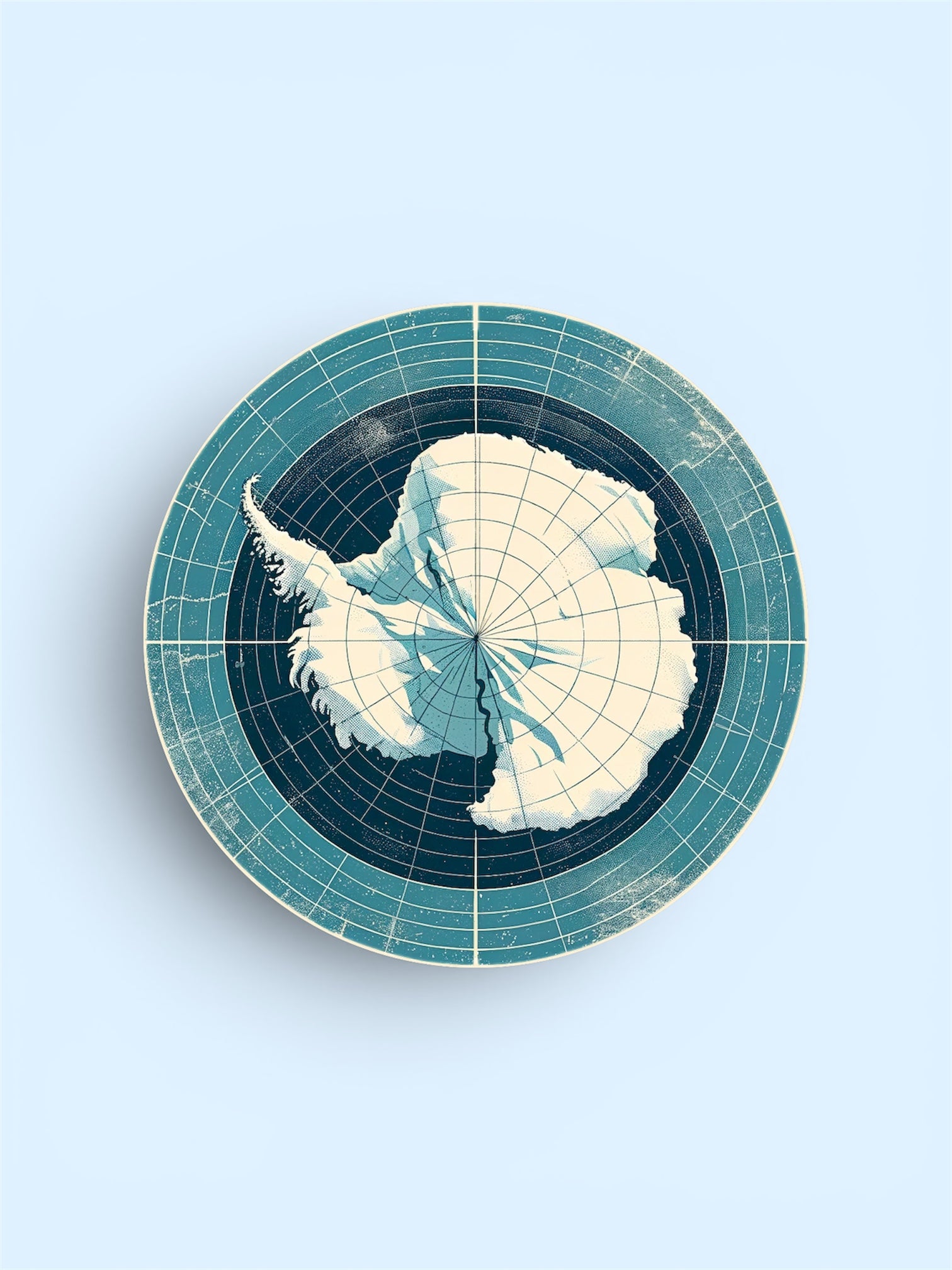 Vintage Antarctica Map Premium 3" Vinyl Sticker (COMING SOON!)