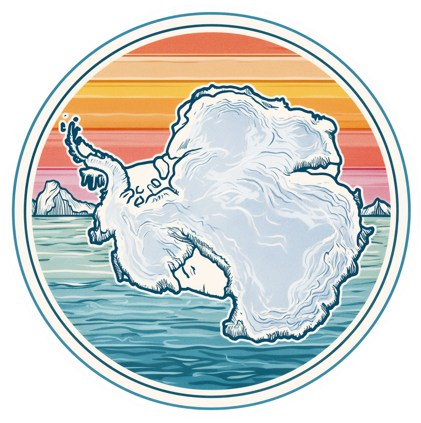 Seventh Continent – Antarctica Waterproof Vinyl 3” Sticker