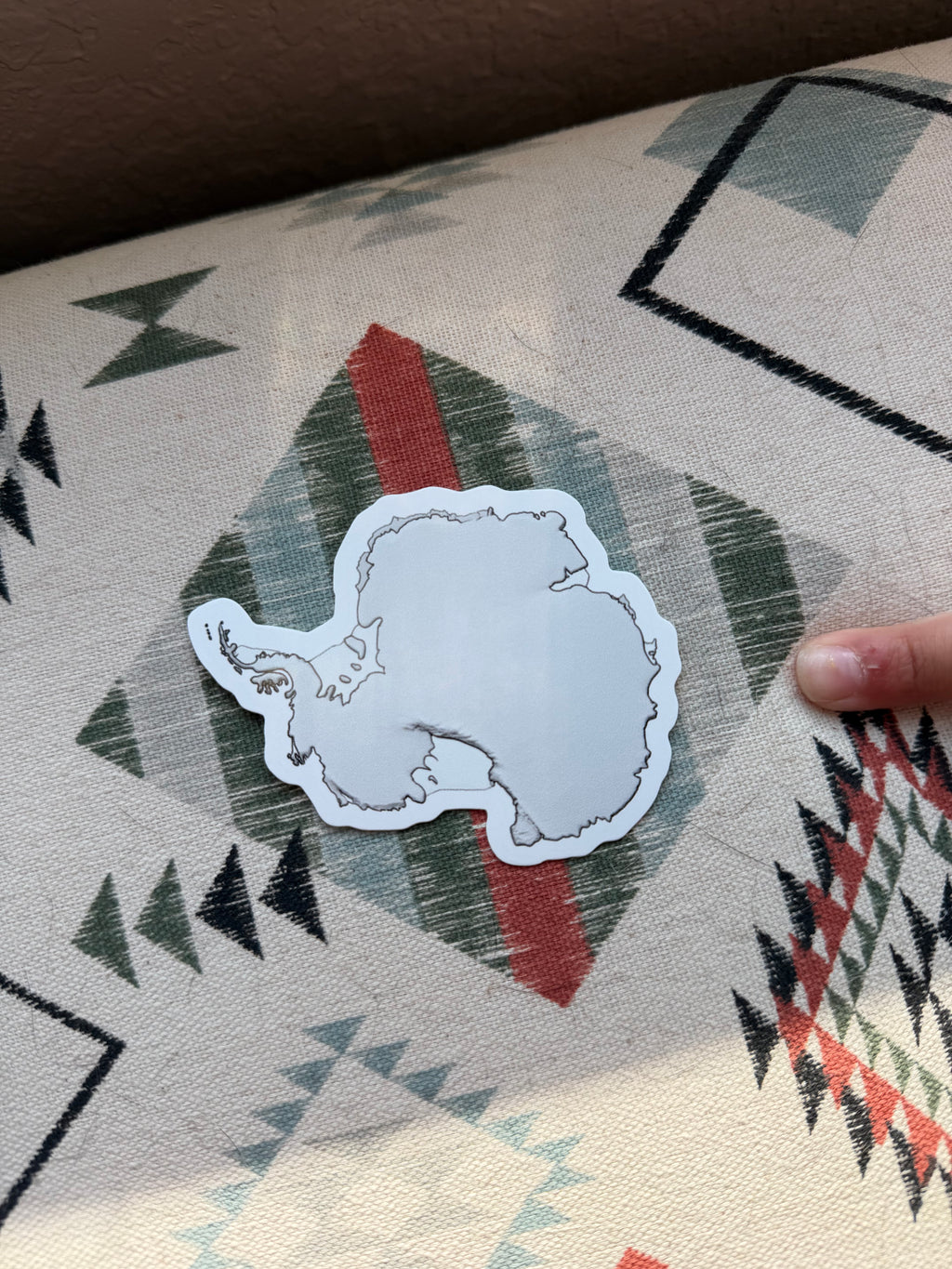 Antarctica Continent Sticker – 3” × 3” Die-Cut Vinyl