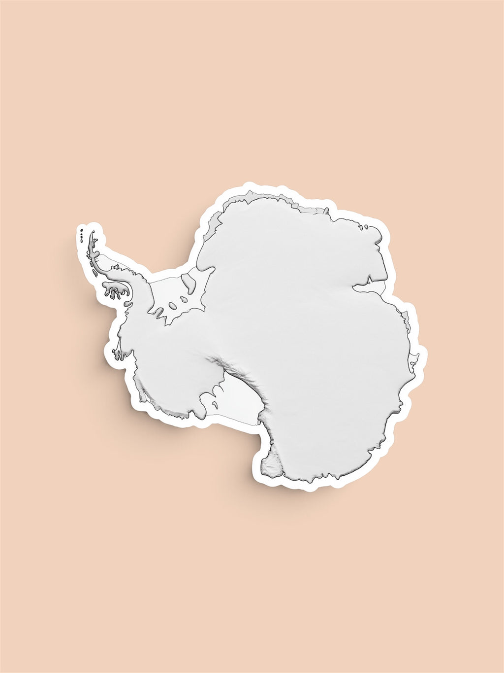 Antarctica Continent Sticker – 3” × 3” Die-Cut Vinyl