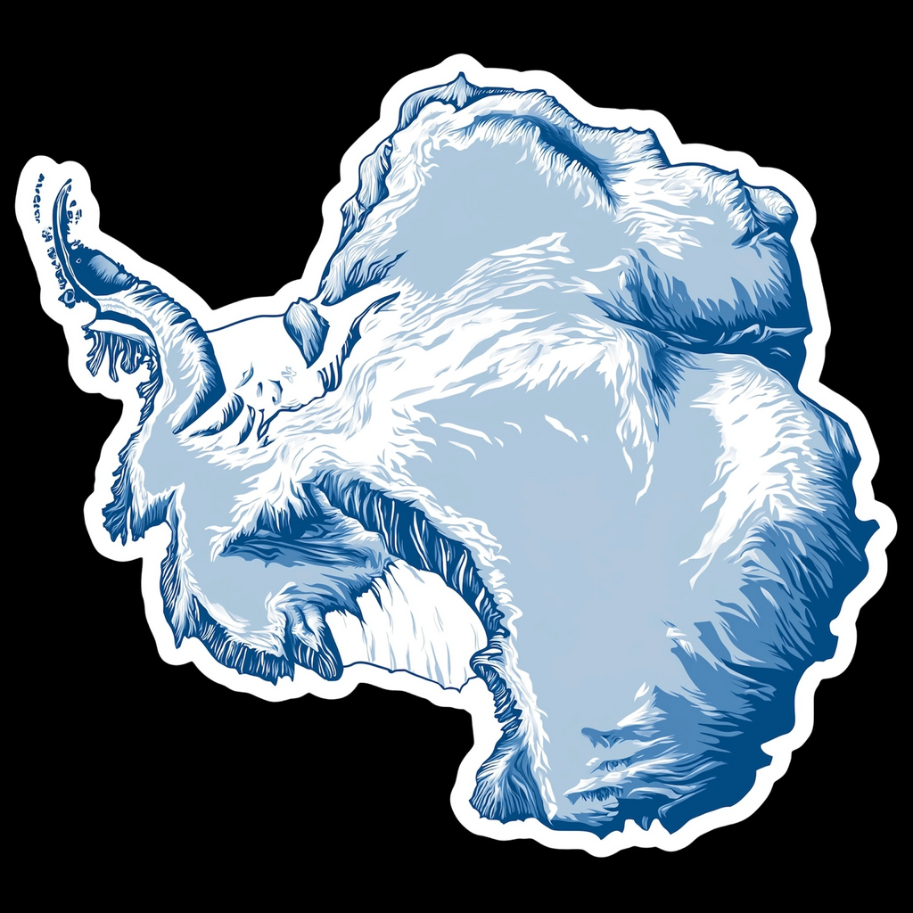 Continent – Antarctica Waterproof Vinyl 3” Sticker